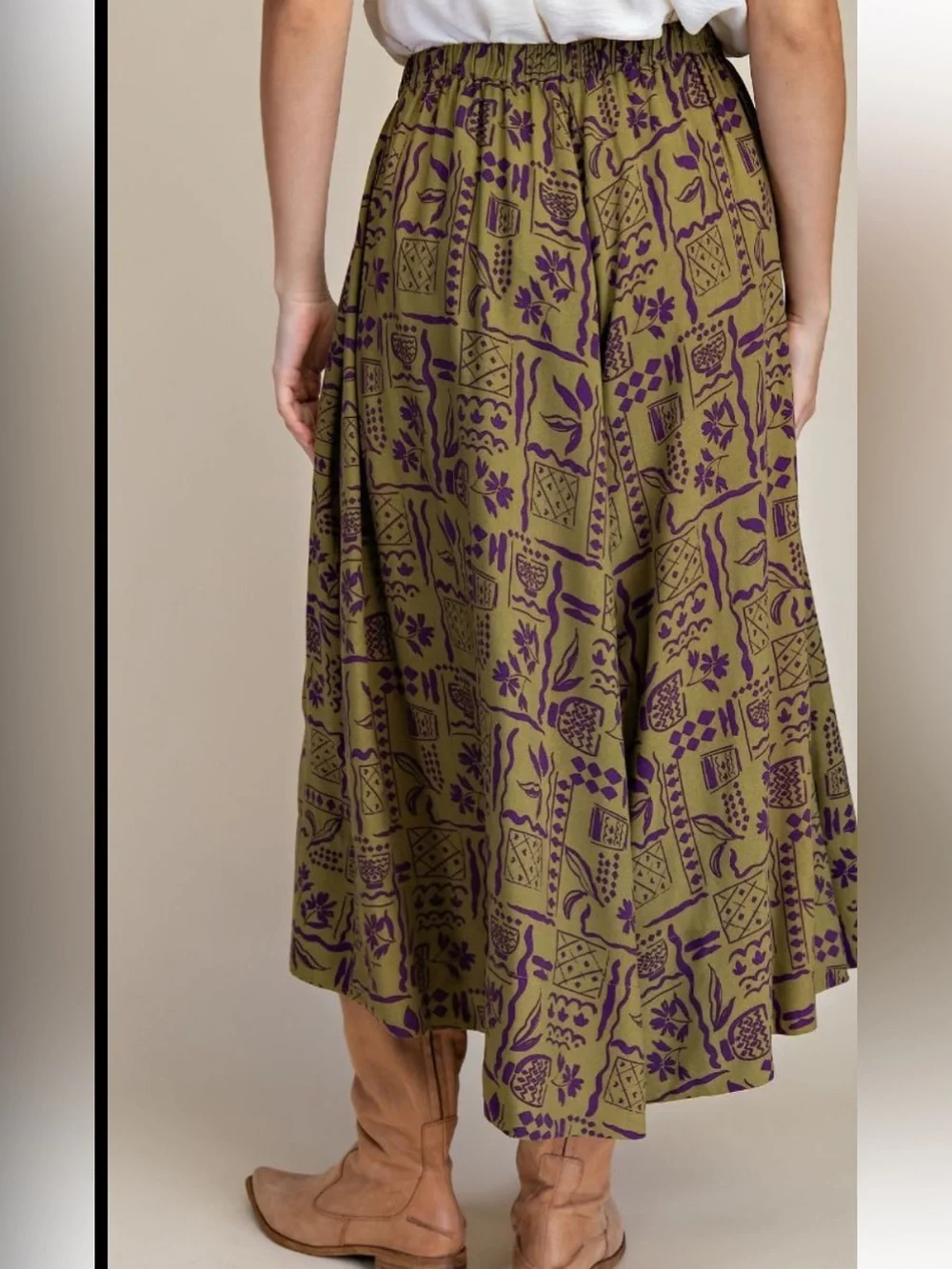405 EASEL AZTEC PRINTED RAYON CHALLIS WOVEN TOP PANTS - MATCHING SET